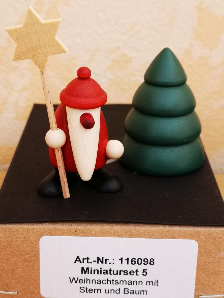 40 - Weihnachtsmann mit Stern und Baum (Miniaturset 5)