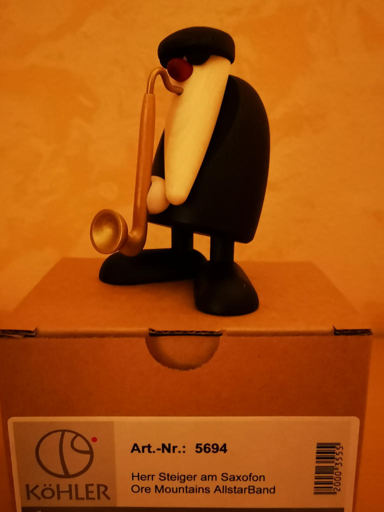 Herr Steiger am Saxofon